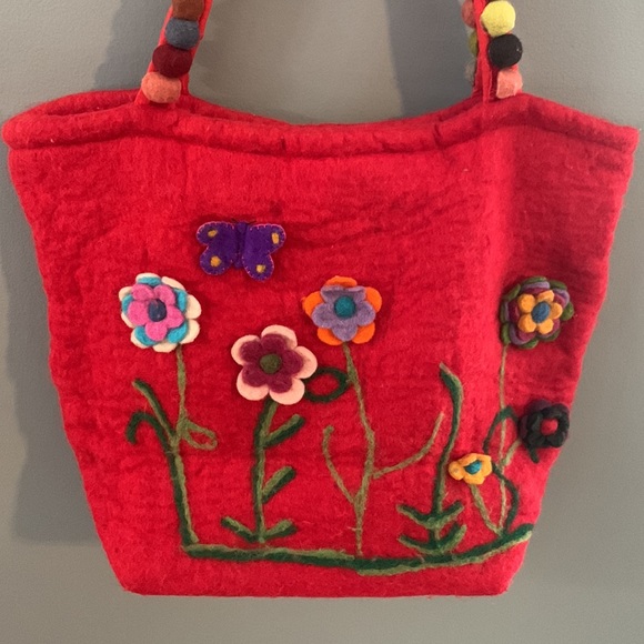 Rising tide Shrunk wool large tote bag - Picture 3 of 10